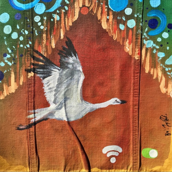 Hand painted denim jacket - Picture 6 of 7